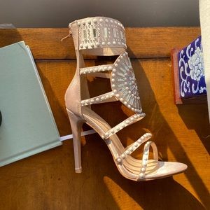 Public Desire Bejeweled Stilettos with Zip-up Closure